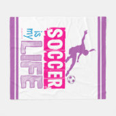 サッカーは私の生命です フリースブランケット (正面(横))