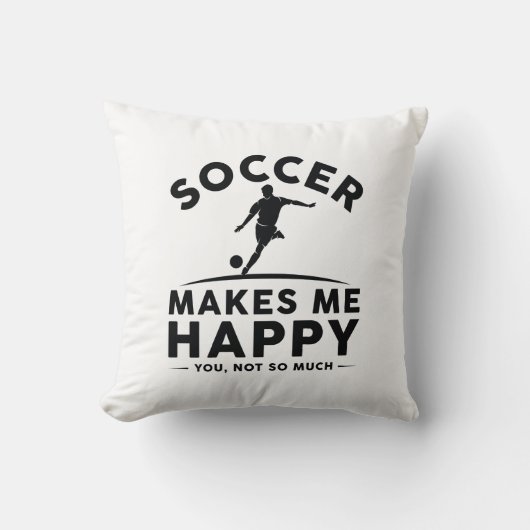 サッカーは私を幸せにする クッション (正面)