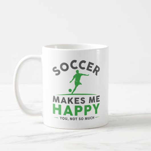 サッカーは私を幸せにする コーヒーマグカップ (左)