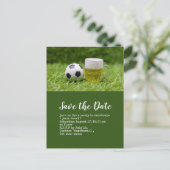 サッカーは誕生日パーティーのために日付ボールを保存 ポストカード (スタンド正面)