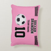 サッカーふちあパーソナライズされたまくら アクセントクッション (裏面(縦))