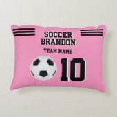 サッカーふちあパーソナライズされたまくら アクセントクッション (裏面)