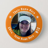 サッカーまたはスポーツスポーツスピリットフォトオレンジ 缶バッジ (正面)