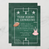 サッカーまたはツチュジェンダーのリビール招待状 招待状 (正面/裏面)