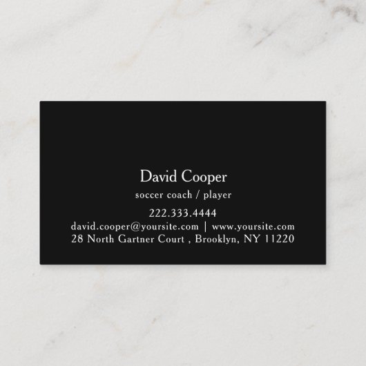 サッカーまたはフットボールのコーチまたはプレーヤーの名刺 名刺 (裏面)
