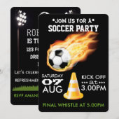 サッカーまたはフットボールパーティー 招待状 (正面/裏面)