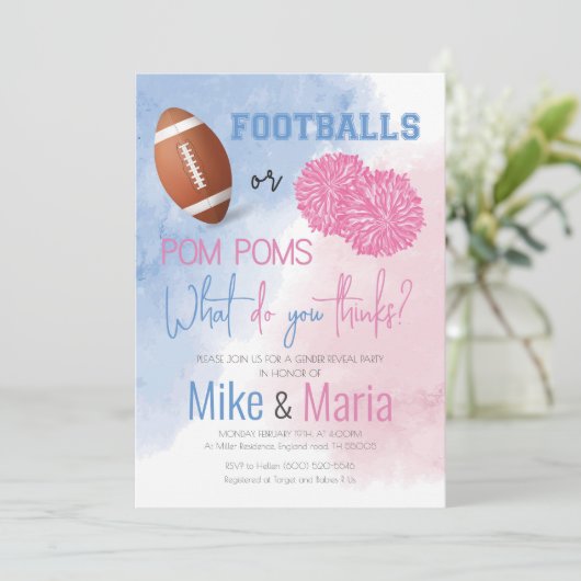 サッカーまたはポムポムスの性別による招待の表示 招待状 (スタンド正面)