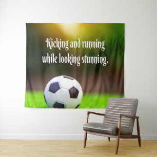 サッカーやる気を起こさせる感動的グリーンフィールド タペストリー