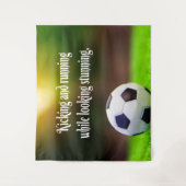 サッカーやる気を起こさせる感動的グリーンフィールド タペストリー (正面)