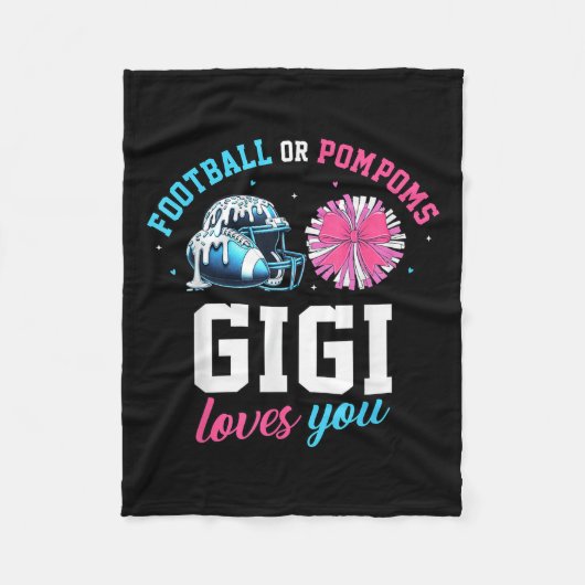 サッカーやポムポムズギィ愛するベビー性別関係 フリースブランケット (正面)