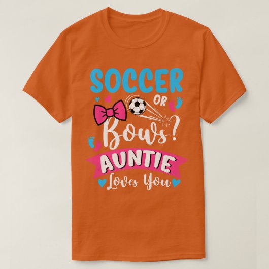 サッカーや弓の愛あなた性別を明かすベビー Tシャツ (デザイン正面)