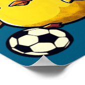 サッカーをしているひよこ イースター ポスター (角)