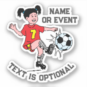 サッカーをしている女の子 シール