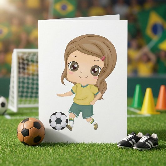 サッカーをする女の子 かわいい子供たちのスポーツ カード