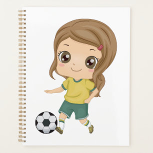 サッカーをする女の子 かわいい子供たちのスポーツ プランナー手帳