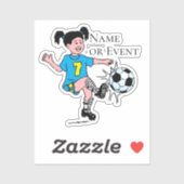 サッカーをする女子 シール (シート)