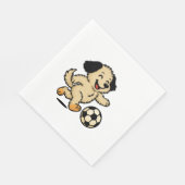 サッカーをする子犬 スタンダードランチョンナプキン (角)