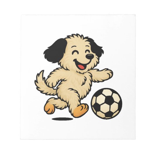 サッカーをする子犬 ノートパッド (正面)