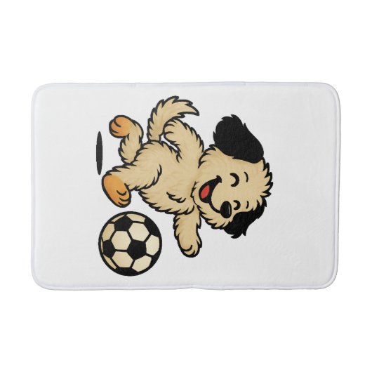 サッカーをする子犬 バスマット (正面)