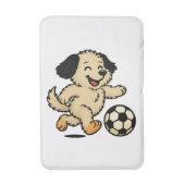 サッカーをする子犬 バスマット (正面縦)