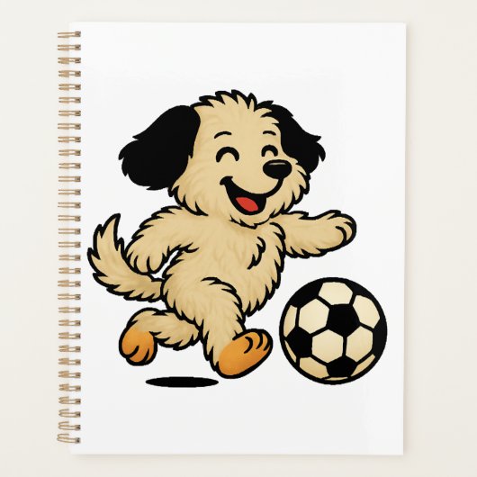 サッカーをする子犬 プランナー手帳 (正面)