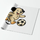 サッカーをする子犬 ラッピングペーパー (アンロールド)
