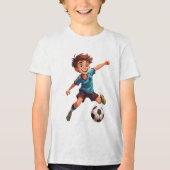 サッカーをする少年 トライブレンドTシャツ (正面)