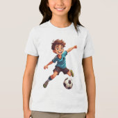 サッカーをする少年 トライブレンドTシャツ (正面)