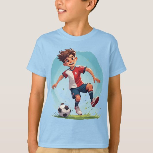 サッカーをする少年 Tシャツ (正面)
