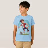 サッカーをする少年 Tシャツ (正面フル)