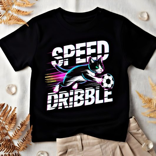 サッカーをする猫が可愛い - キッズ&ティーンへのギフト Tシャツ