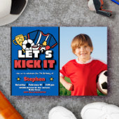 サッカーをキックしよう - サッカーと写真 招待状