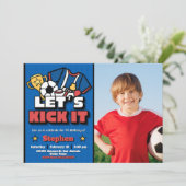 サッカーをキックしよう - サッカーと写真 招待状 (スタンド正面)