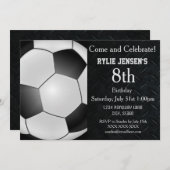 サッカーをテーマにしたスポーツ子供の誕生日招待状 招待状 (正面/裏面)