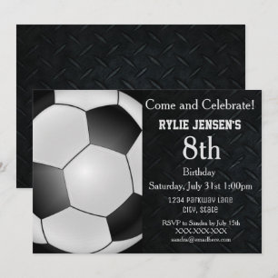 サッカーをテーマにしたスポーツ子供の誕生日招待状 招待状