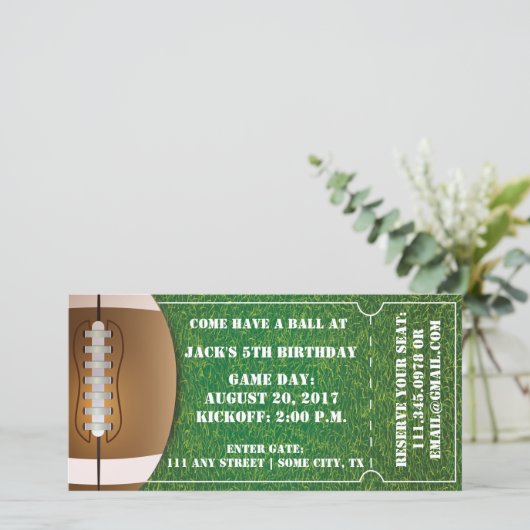 サッカーをテーマにしたチケット招待状の誕生日 (スタンド正面)