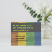 サッカーをテーマにしたバーバルミツワー返信カード 出欠カード (スタンド正面)