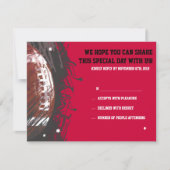 サッカーをテーマにしたバーバルミツワー返信カード 出欠カード (正面)