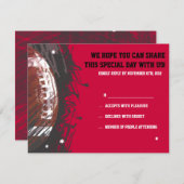 サッカーをテーマにしたバーバルミツワー返信カード 出欠カード (正面/裏面)