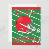 サッカーをテーマにしたパーティの招待状はがき編集可能 インビテーションポストカード (正面/裏面)