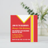 サッカーをテーマにしたパーティー招待状テンプレート 招待状 (スタンド正面)