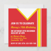 サッカーをテーマにしたパーティー招待状テンプレート 招待状 (正面)