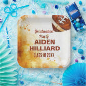 サッカーをテーマにした卒業パーティー ペーパープレート (パーティー)