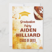 サッカーをテーマにした卒業パーティー 招待状 (正面)