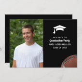 サッカーをテーマにした卒業パーティー 招待状 (正面/裏面)