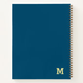 サッカーをテーマにした名前のモノグラム ノートブック (裏面)