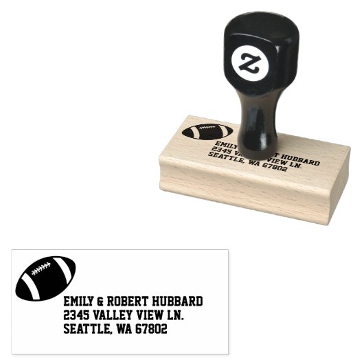 サッカーをテーマにした差出人住所ゴム印 ラバースタンプ (押印)
