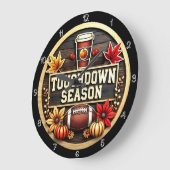 サッカーをテーマにした秋タッチダウンシーズン ラージ壁時計 (傾斜)