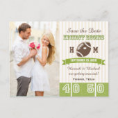 サッカーをテーマにした結婚式 案内ポストカード (正面)