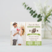 サッカーをテーマにした結婚式 案内ポストカード (スタンド正面)